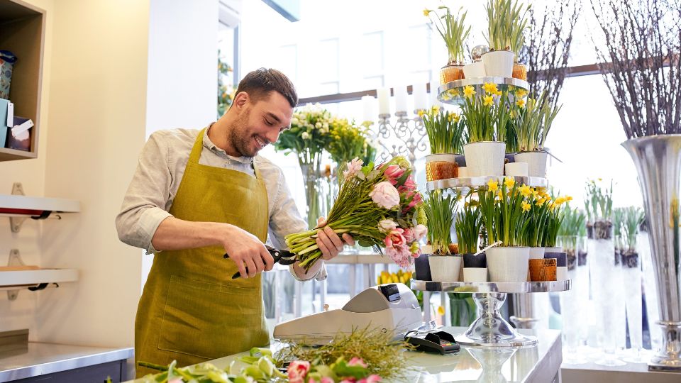 smiling florist man