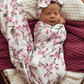 Baby Gift - Organic Snuggle Swaddle Wrap and Topknot or Beanie Set